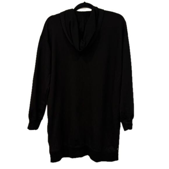 The Drop Hooded Sweatshirt Dress Womens Medium Black Long Sleeve Knee Length - Picture 6 of 7